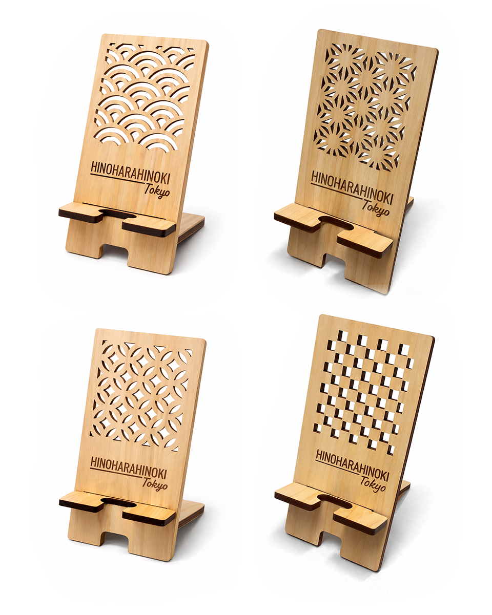 ひのき伝統模様スマホスタンド